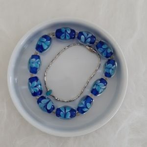 2 Pretty Bracelets 2 Tone Blue and Turquoise